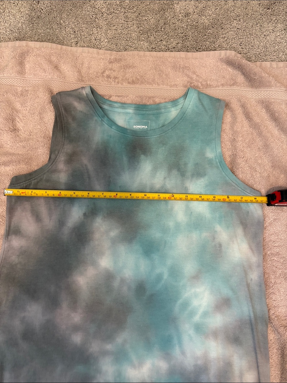 Sonoma Teal Tie-Dye Sleeveless Maxi Dress - Size M - Picture 8 of 8